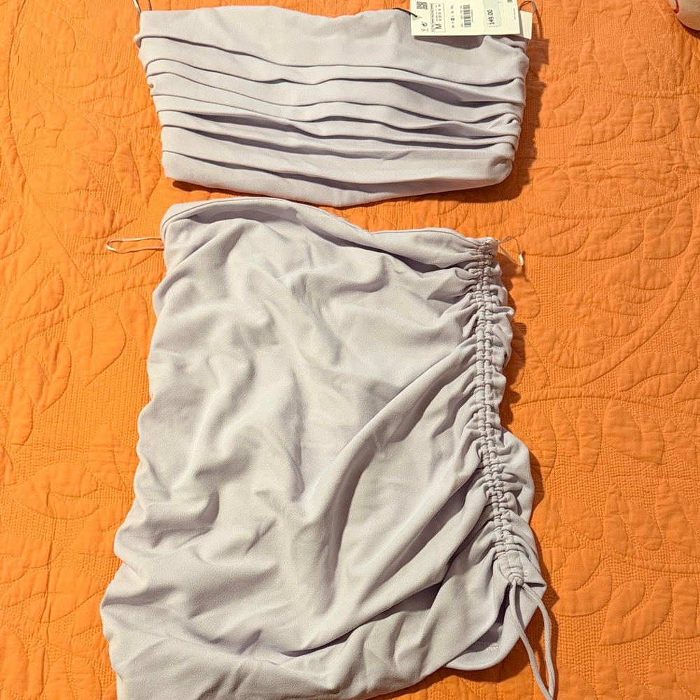 Lavender Two-Piece Ruched Set